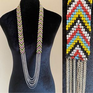 Beaded Chain Drape Necklace